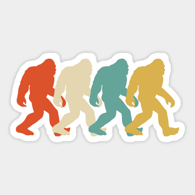 Retro Sasquatch Bigfoot Crossing Street Silhouette 80's 70's Design, Crossing Street Sticker by ThatVibe